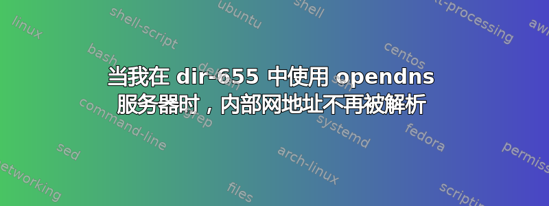 当我在 dir-655 中使用 opendns 服务器时，内部网地址不再被解析