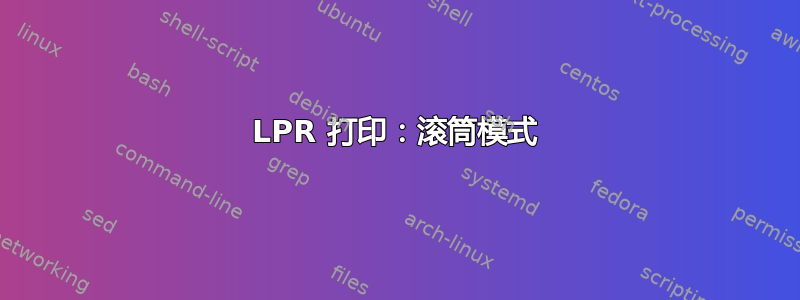 LPR 打印：滚筒模式