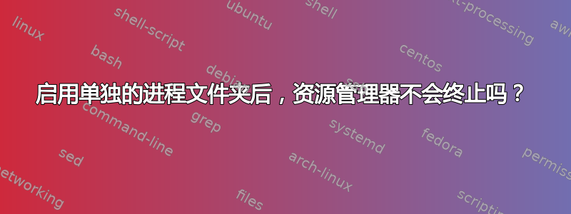 启用单独的进程文件夹后，资源管理器不会终止吗？