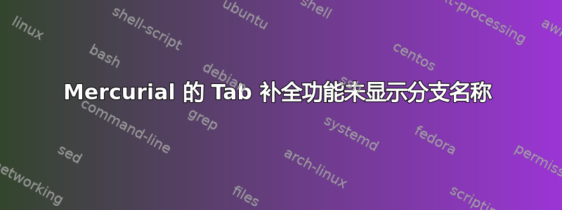 Mercurial 的 Tab 补全功能未显示分支名称