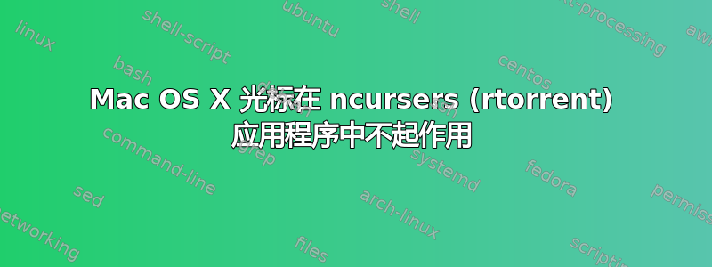 Mac OS X 光标在 ncursers (rtorrent) 应用程序中不起作用