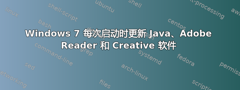 Windows 7 每次启动时更新 Java、Adobe Reader 和 Creative 软件