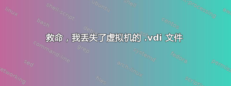 救命，我丢失了虚拟机的 .vdi 文件