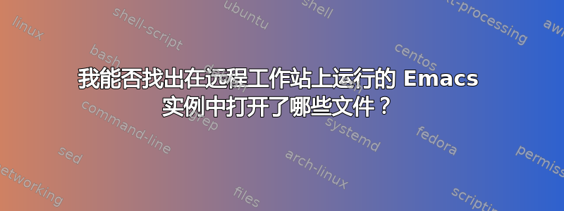 我能否找出在远程工作站上运行的 Emacs 实例中打开了哪些文件？