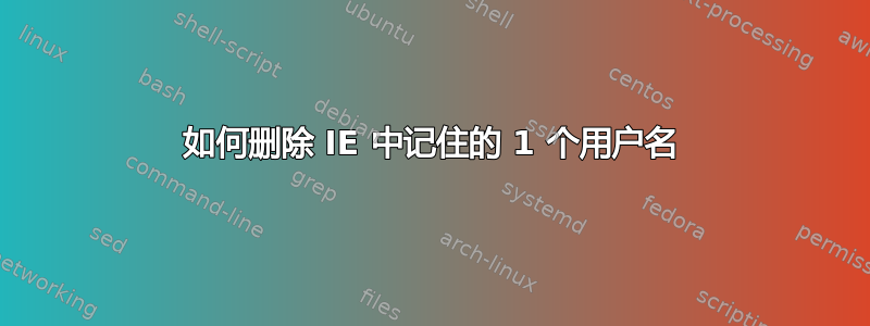 如何删除 IE 中记住的 1 个用户名