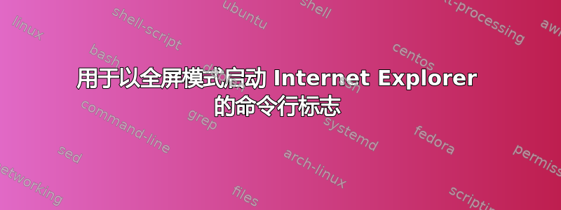 用于以全屏模式启动 Internet Explorer 的命令行标志