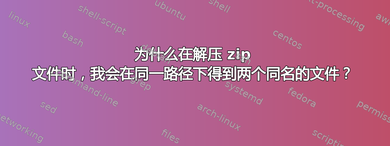 为什么在解压 zip 文件时，我会在同一路径下得到两个同名的文件？