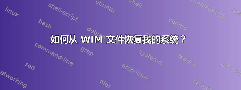 如何从 WIM 文件恢复我的系统？