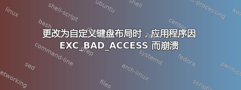 更改为自定义键盘布局时，应用程序因 EXC_BAD_ACCESS 而崩溃