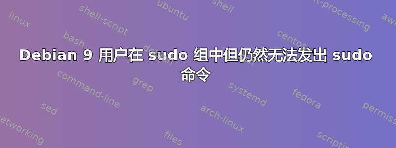 Debian 9 用户在 sudo 组中但仍然无法发出 sudo 命令