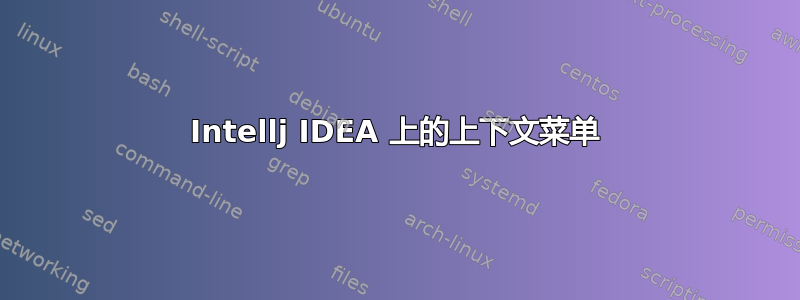 Intellj IDEA 上的上下文菜单