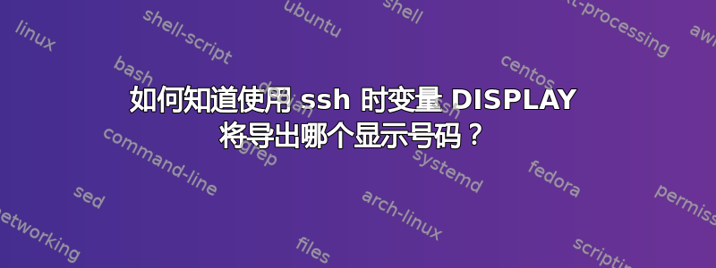 如何知道使用 ssh 时变量 DISPLAY 将导出哪个显示号码？