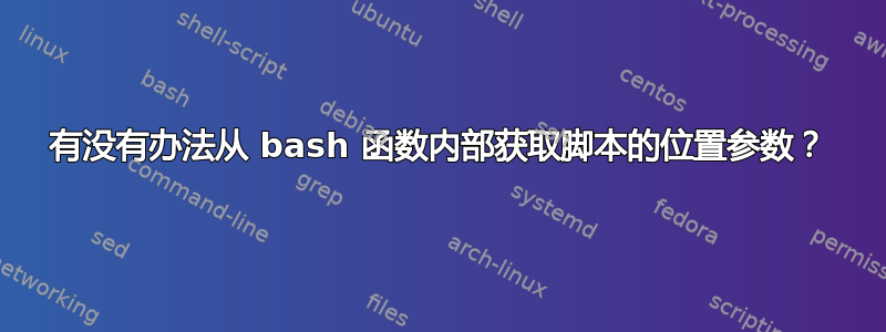 有没有办法从 bash 函数内部获取脚本的位置参数？