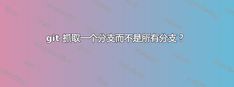 git 抓取一个分支而不是所有分支？