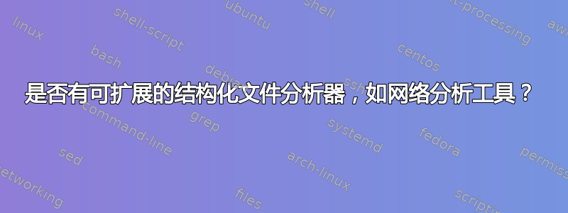 是否有可扩展的结构化文件分析器，如网络分析工具？