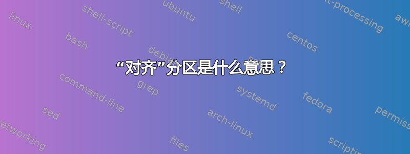 “对齐”分区是什么意思？