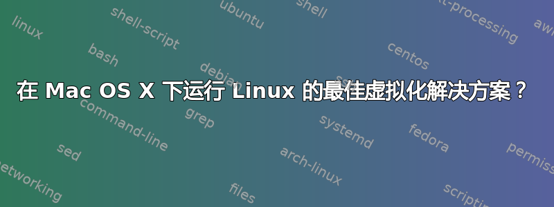 在 Mac OS X 下运行 Linux 的最佳虚拟化解决方案？