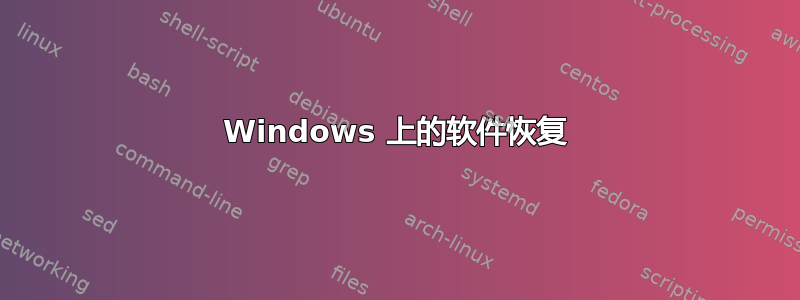 Windows 上的软件恢复