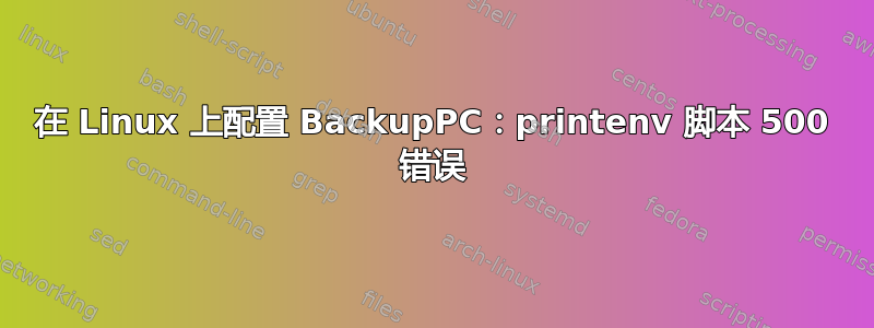 在 Linux 上配置 BackupPC：printenv 脚本 500 错误