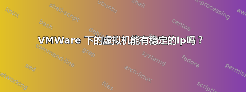 VMWare 下的虚拟机能有稳定的ip吗？