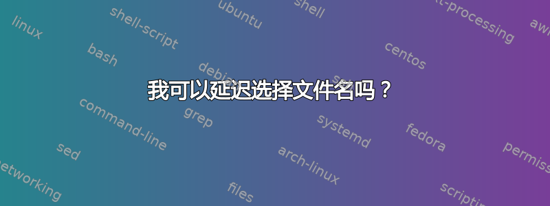 我可以延迟选择文件名吗？