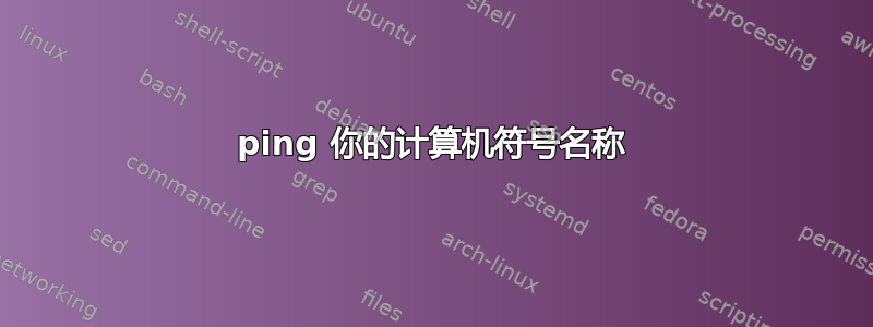 ping 你的计算机符号名称