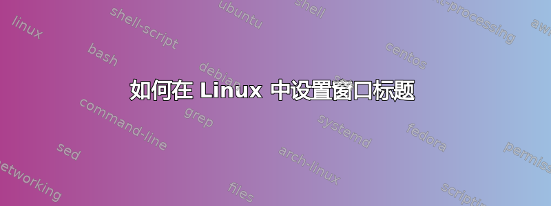 如何在 Linux 中设置窗口标题