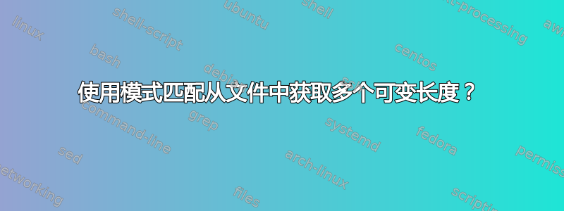 使用模式匹配从文件中获取多个可变长度？