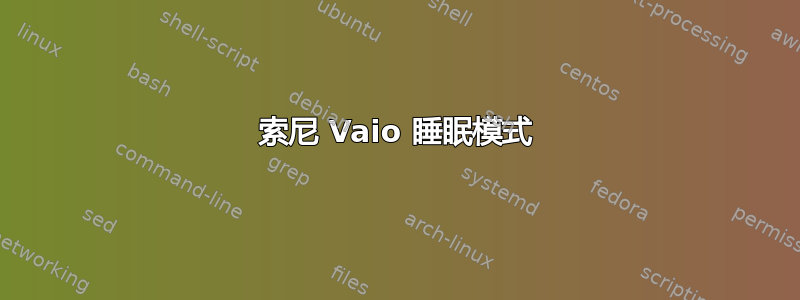 索尼 Vaio 睡眠模式