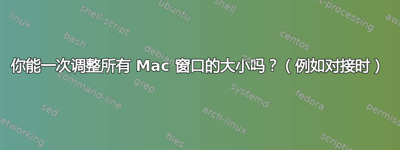 你能一次调整所有 Mac 窗口的大小吗？（例如对接时）