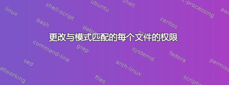 更改与模式匹配的每个文件的权限