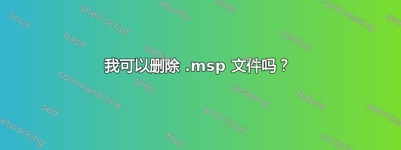 我可以删除 .msp 文件吗？