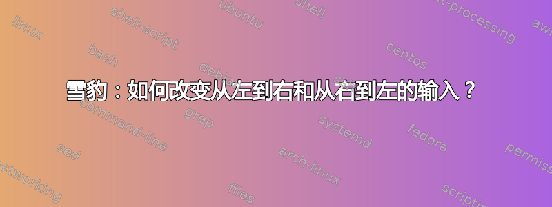 雪豹：如何改变从左到右和从右到左的输入？