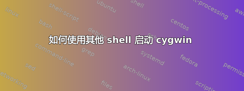 如何使用其他 shell 启动 cygwin