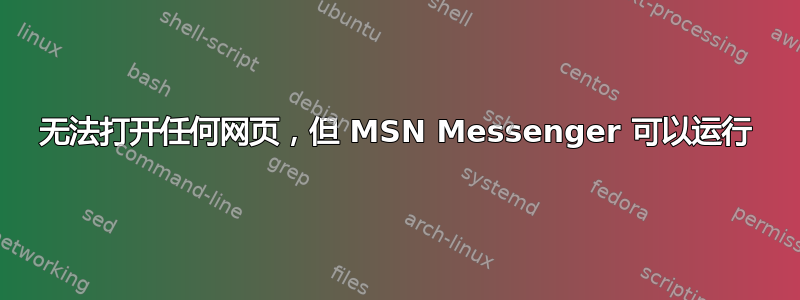 无法打开任何网页，但 MSN Messenger 可以运行