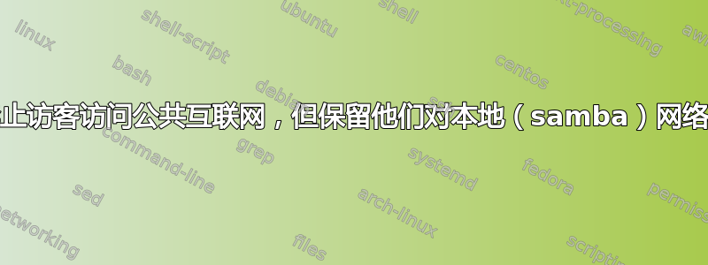 QEMU：如何禁止访客访问公共互联网，但保留他们对本地（samba）网络驱动器的访问？