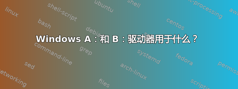 Windows A：和 B：驱动器用于什么？