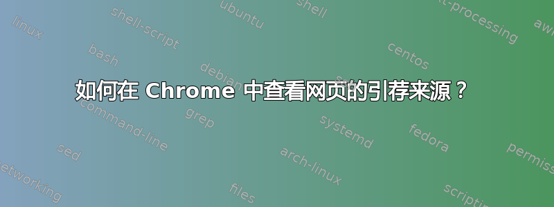 如何在 Chrome 中查看网页的引荐来源？