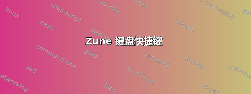 Zune 键盘快捷键