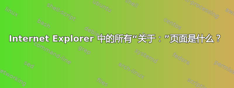 Internet Explorer 中的所有“关于：”页面是什么？