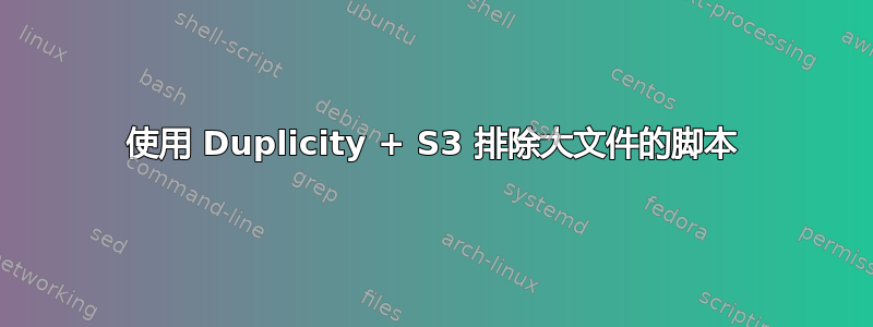 使用 Duplicity + S3 排除大文件的脚本