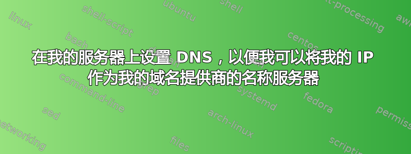 在我的服务器上设置 DNS，以便我可以将我的 IP 作为我的域名提供商的名称服务器