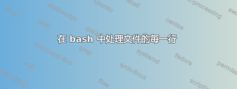 在 bash 中处理文件的每一行