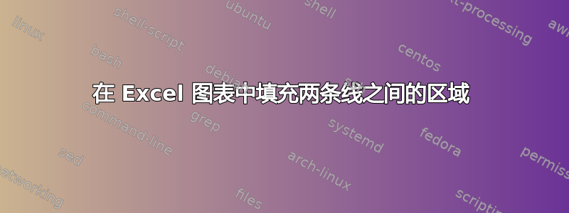 在 Excel 图表中填充两条线之间的区域