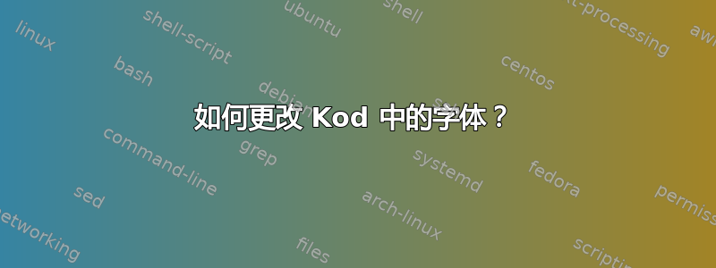 如何更改 Kod 中的字体？