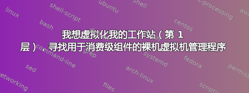 我想虚拟化我的工作站（第 1 层），寻找用于消费级组件的裸机虚拟机管理程序