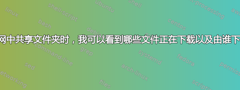 在局域网中共享文件夹时，我可以看到哪些文件正在下载以及由谁下载吗？