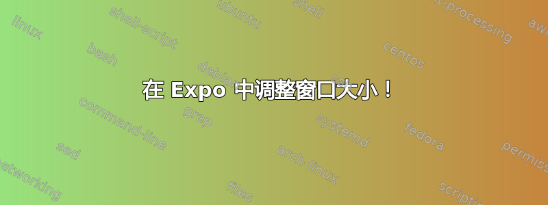 在 Expo 中调整窗口大小！