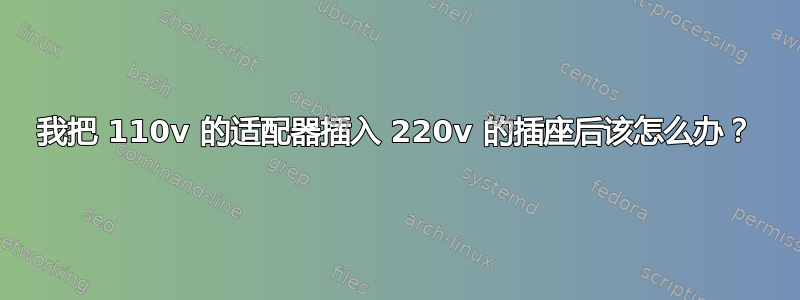 我把 110v 的适配器插入 220v 的插座后该怎么办？