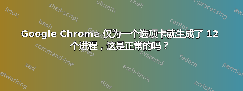 Google Chrome 仅为一个选项卡就生成了 12 个进程，这是正常的吗？